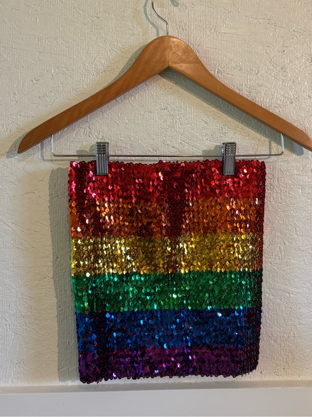 Sequin Rainbow Party Strapless Tube Top